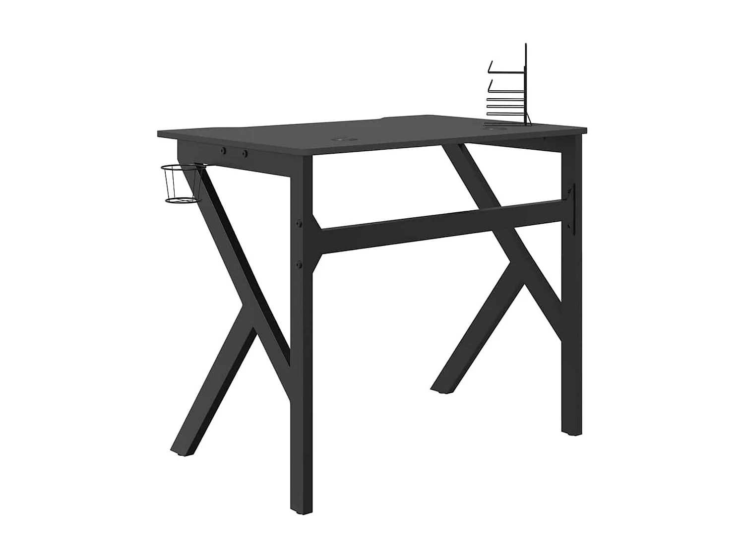 Gamingbureau met K-vormige poten 90x60x75 cm zwart