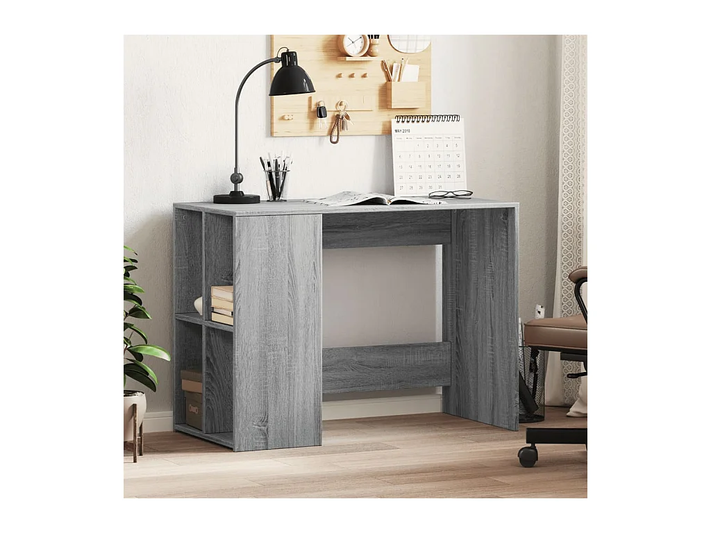 Bureau sonoma gris 102x50x75 cm bois d'ingénierie