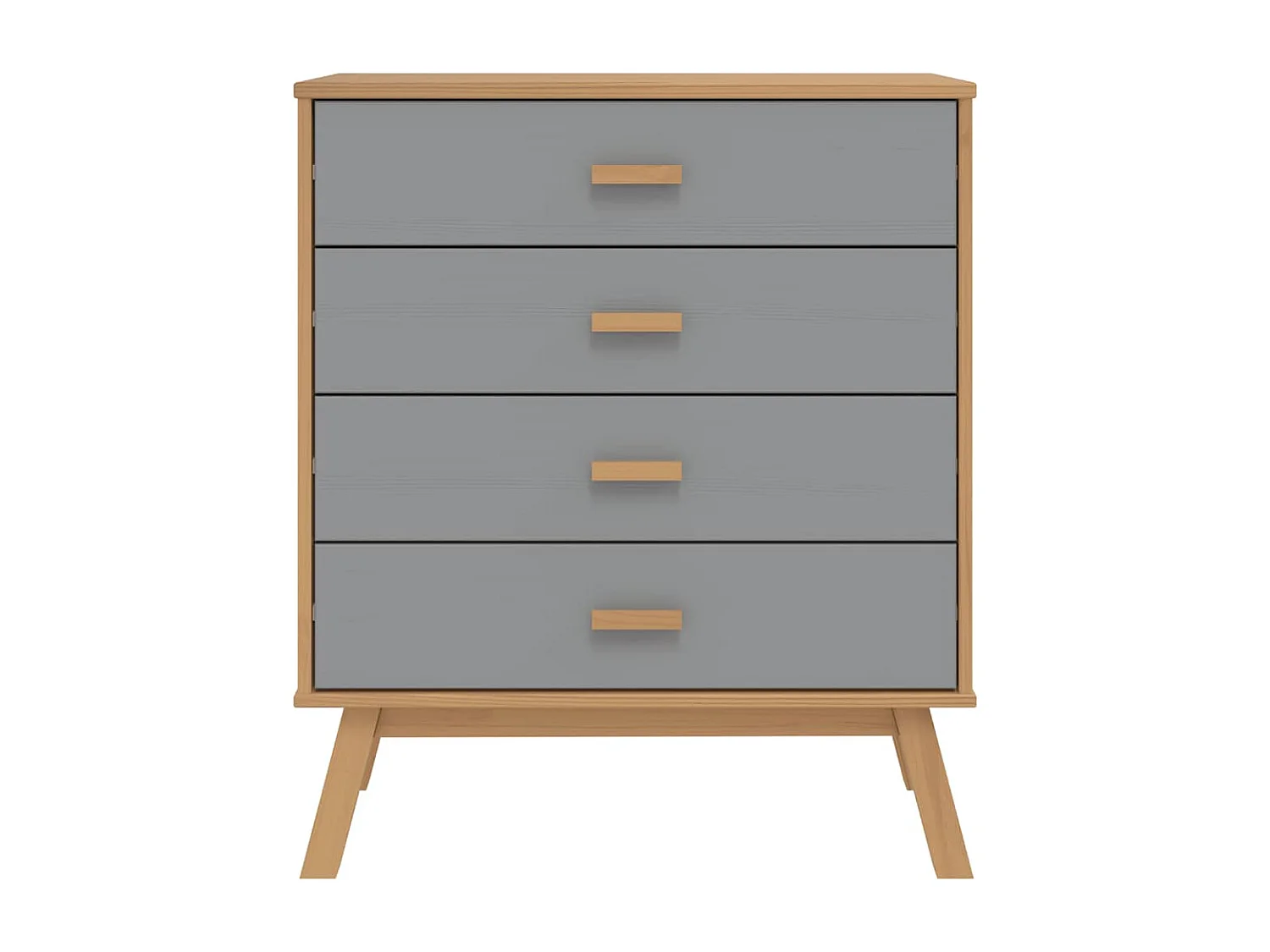 Armoire à tiroirs OLDEN gris et marron bois de pin solide