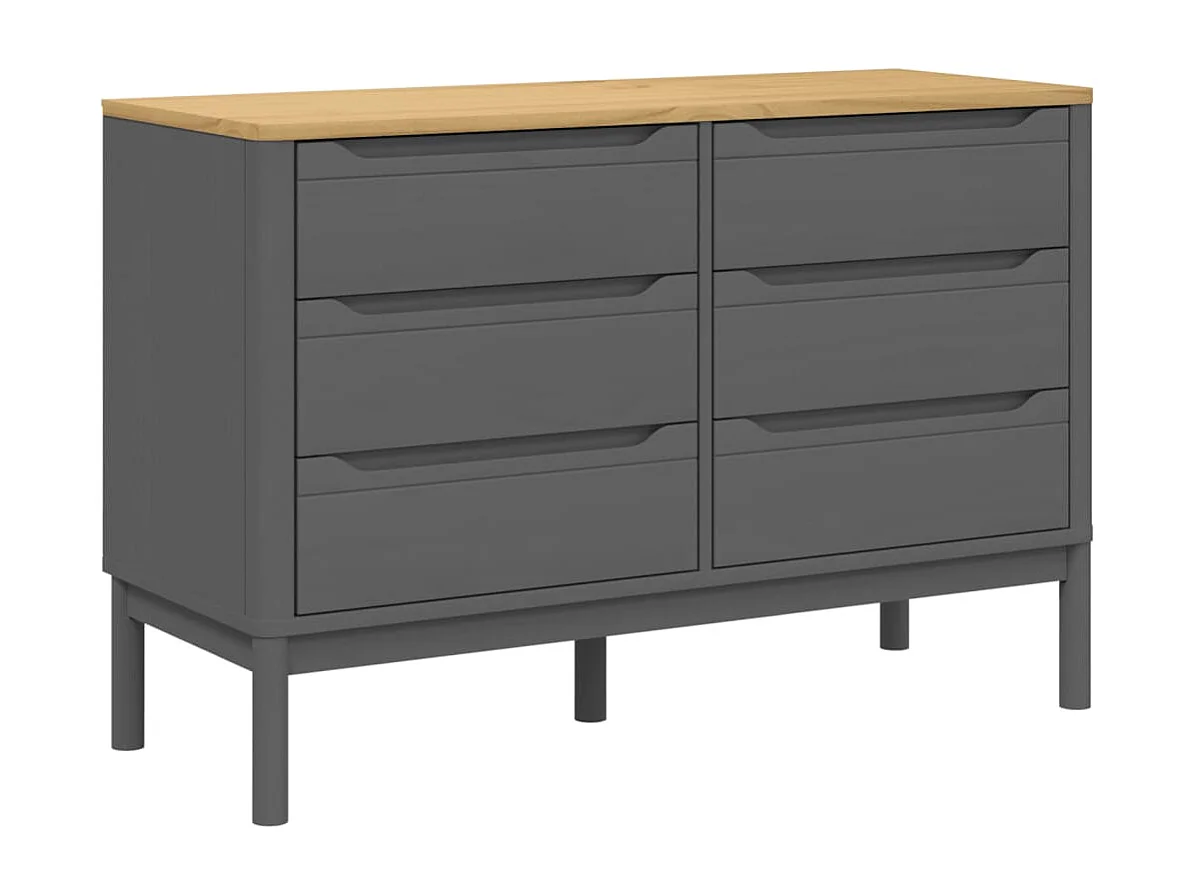 Commode FLORO gris bois de pin massif