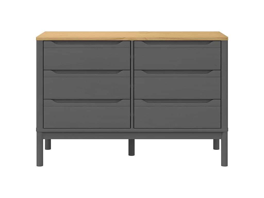 Commode FLORO gris bois de pin massif