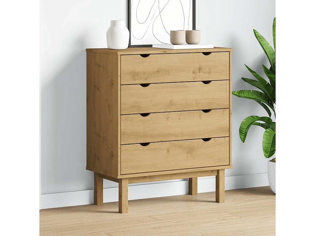 Commode OTTA 76,5x39,5x90 cm Bois de pin massif