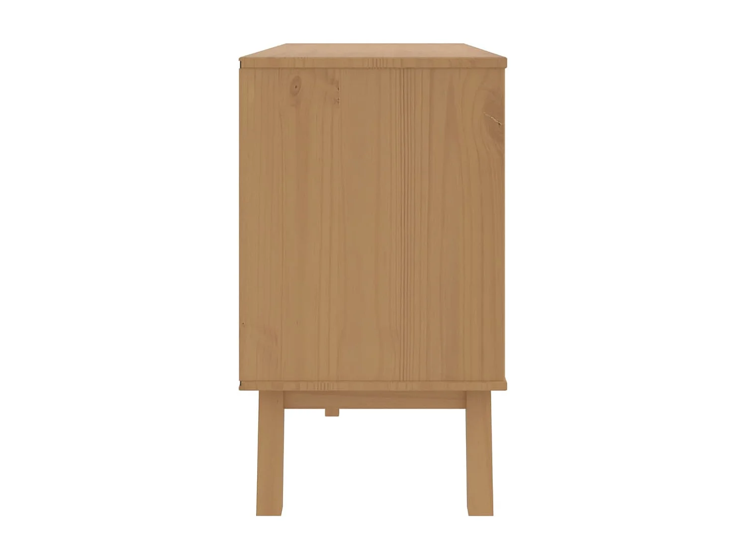 Armoire à tiroirs OLDEN blanc et marron bois de pin solide