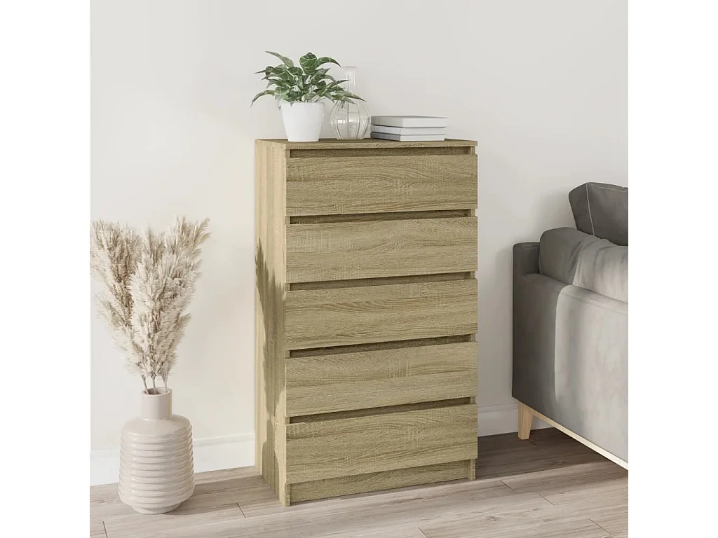 Cassettiera Rovere Sonoma 60x36x103 cm in Legno Multistrato