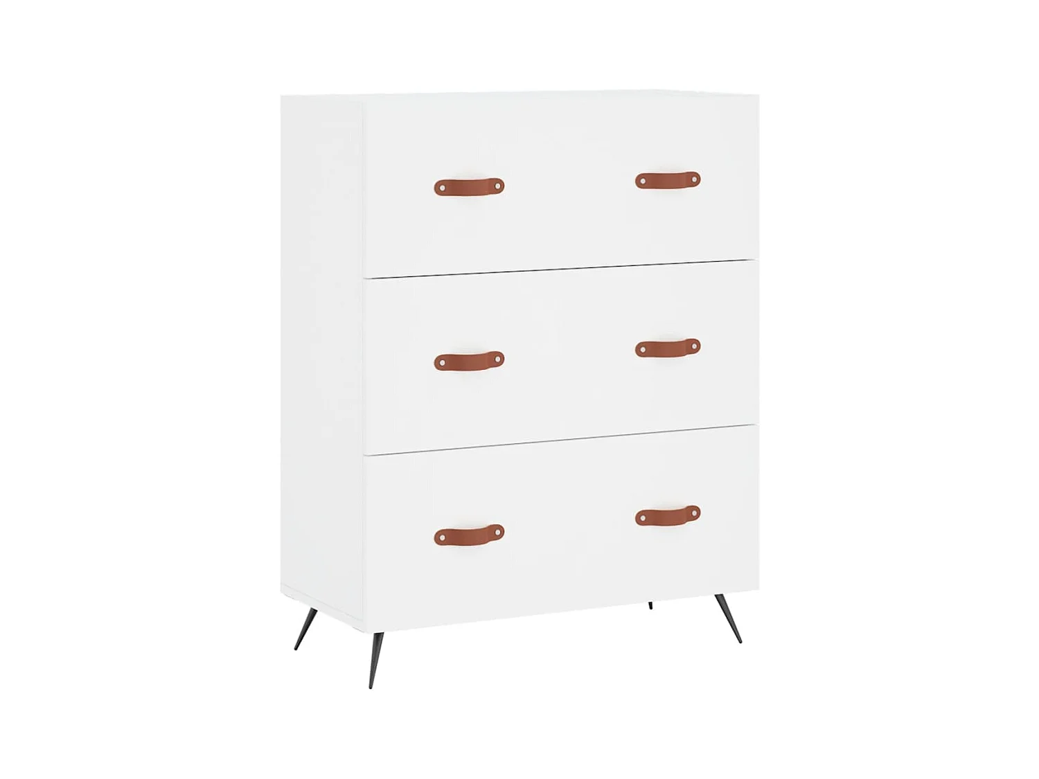 Commode blanc 69,5 x 34 x 90 cm bois d'ingénierie