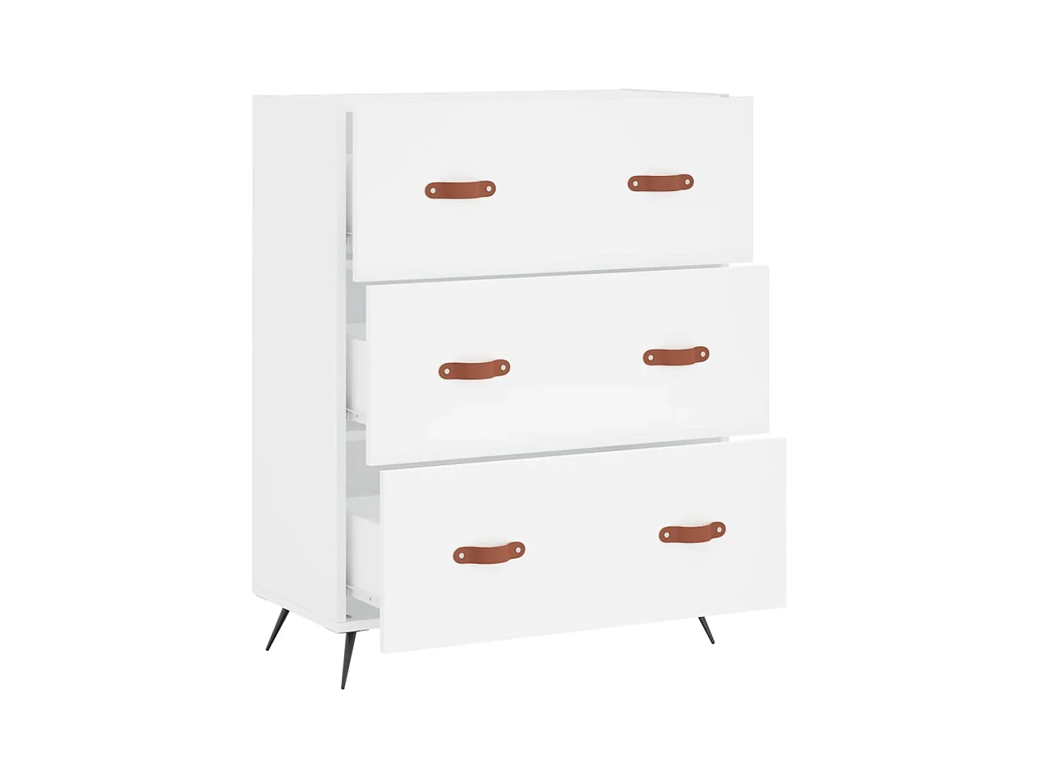 Commode blanc 69,5 x 34 x 90 cm bois d'ingénierie