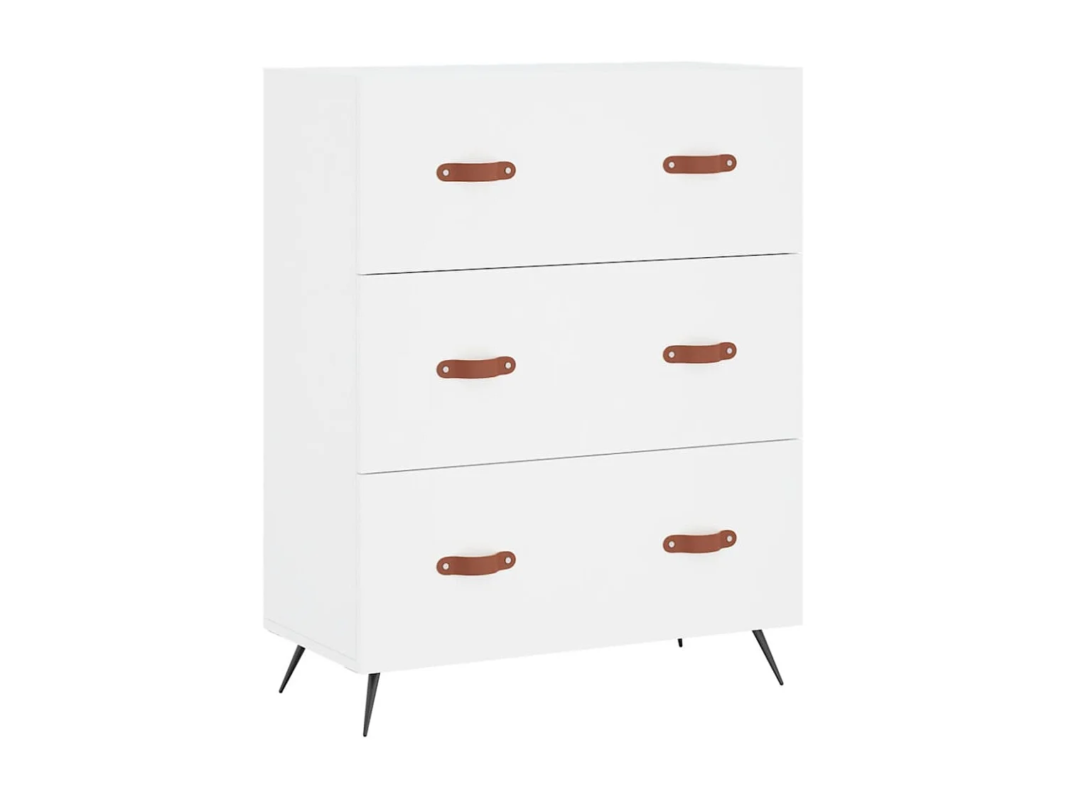 Commode blanc 69,5 x 34 x 90 cm bois d'ingénierie