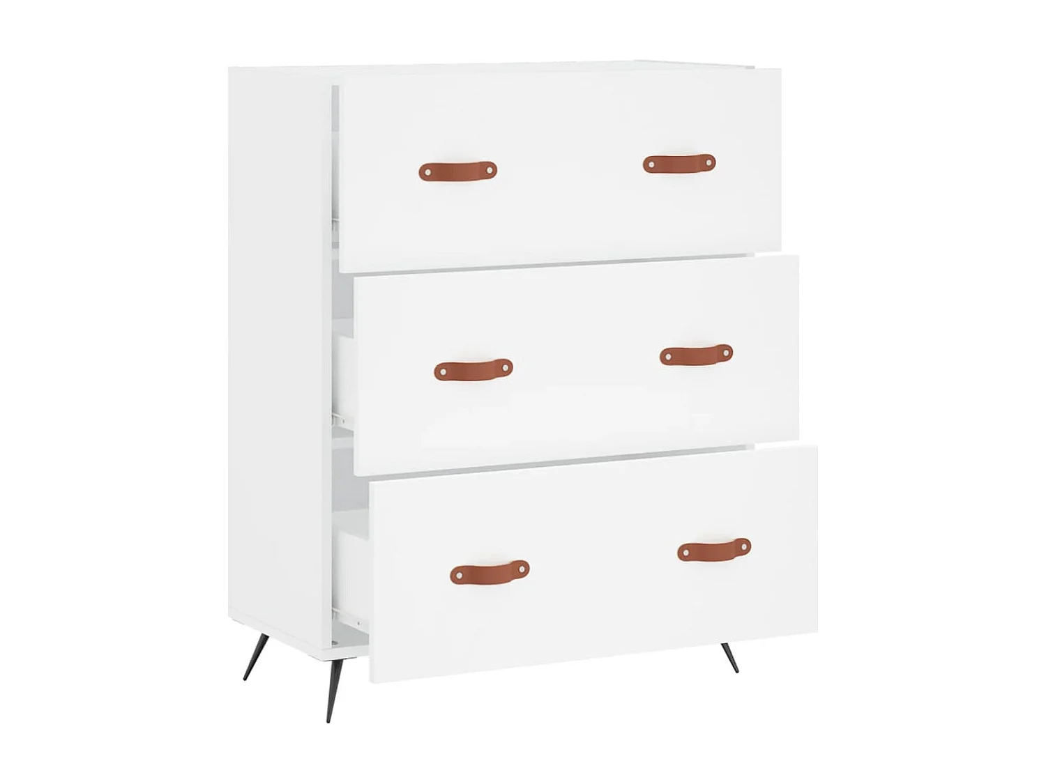 Commode blanc 69,5 x 34 x 90 cm bois d'ingénierie