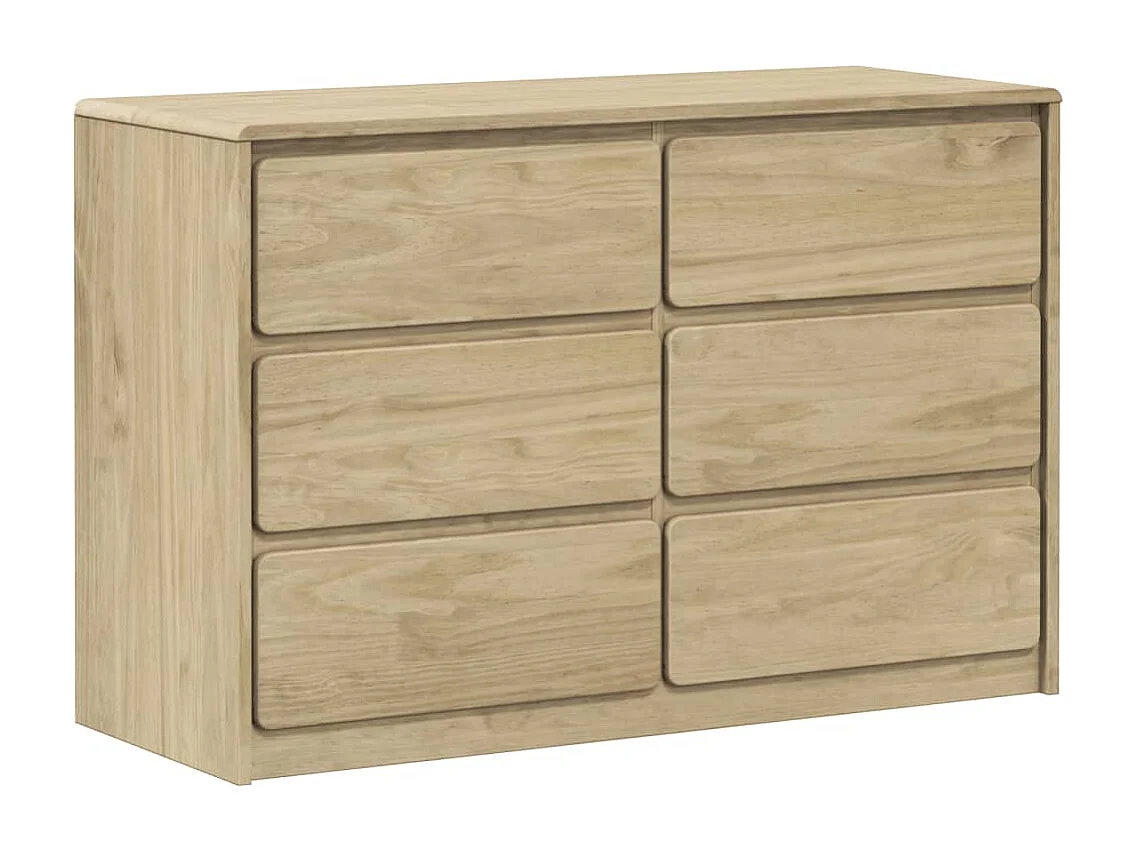 Ladekast SAUDA 111x43x73,5 cm massief grenenhout eikenkleurig