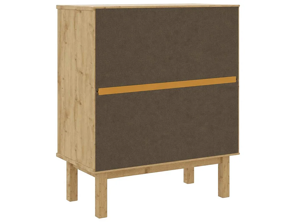 Commode OTTA Marron et gris 76,5x39,5x90 cm Bois de pin massif