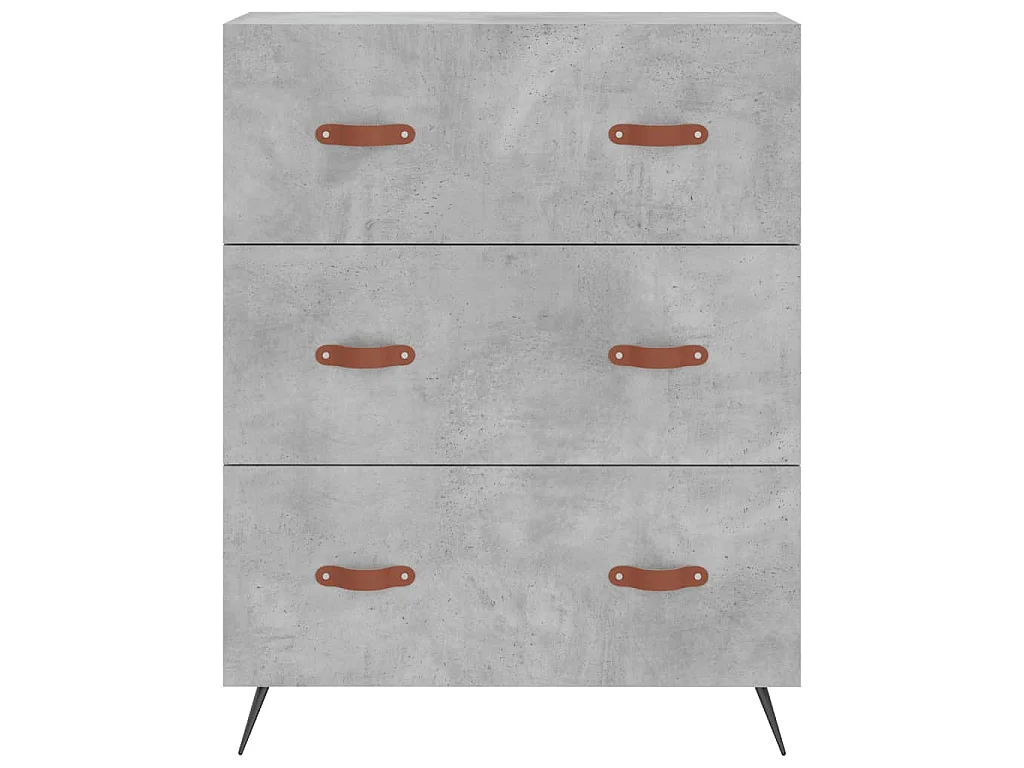 Commode gris béton 69,5 x 34 x 90 cm bois d'ingénierie