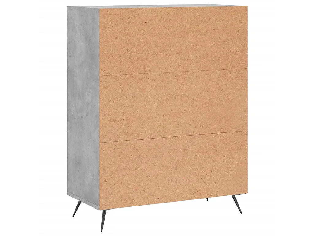 Commode gris béton 69,5 x 34 x 90 cm bois d'ingénierie