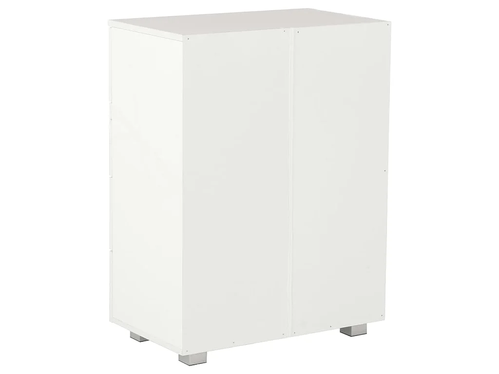 Credenza Bianco Lucido 60x35x80 cm in Legno Multistrato