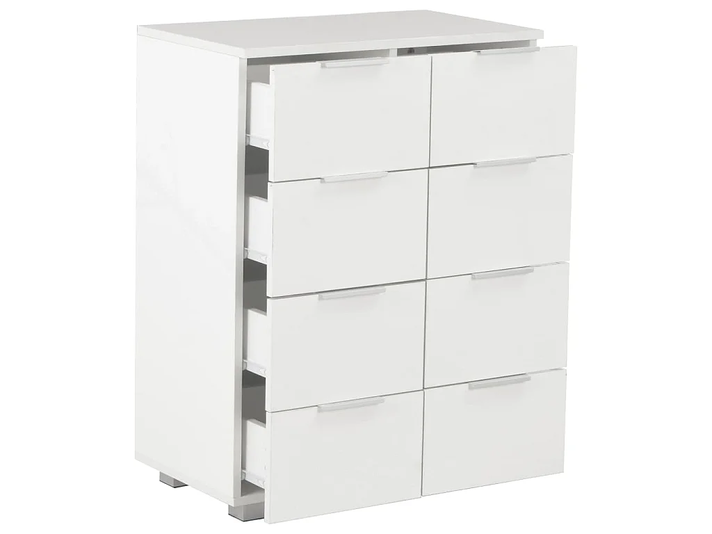 Credenza Bianco Lucido 60x35x80 cm in Legno Multistrato