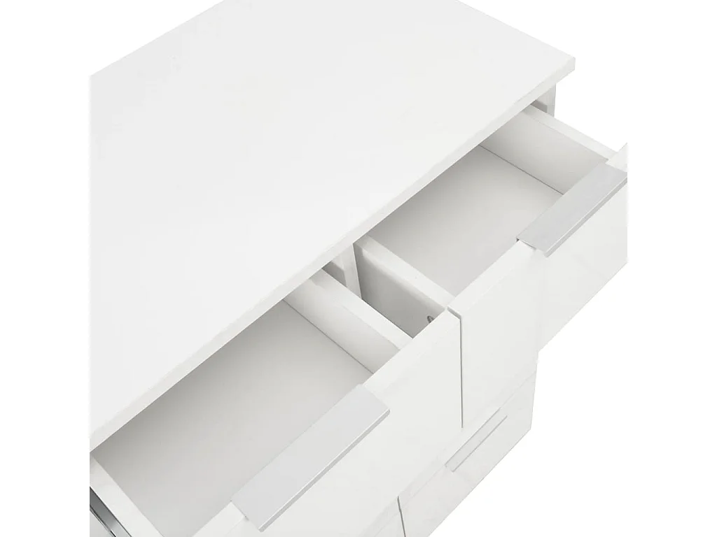 Credenza Bianco Lucido 60x35x80 cm in Legno Multistrato