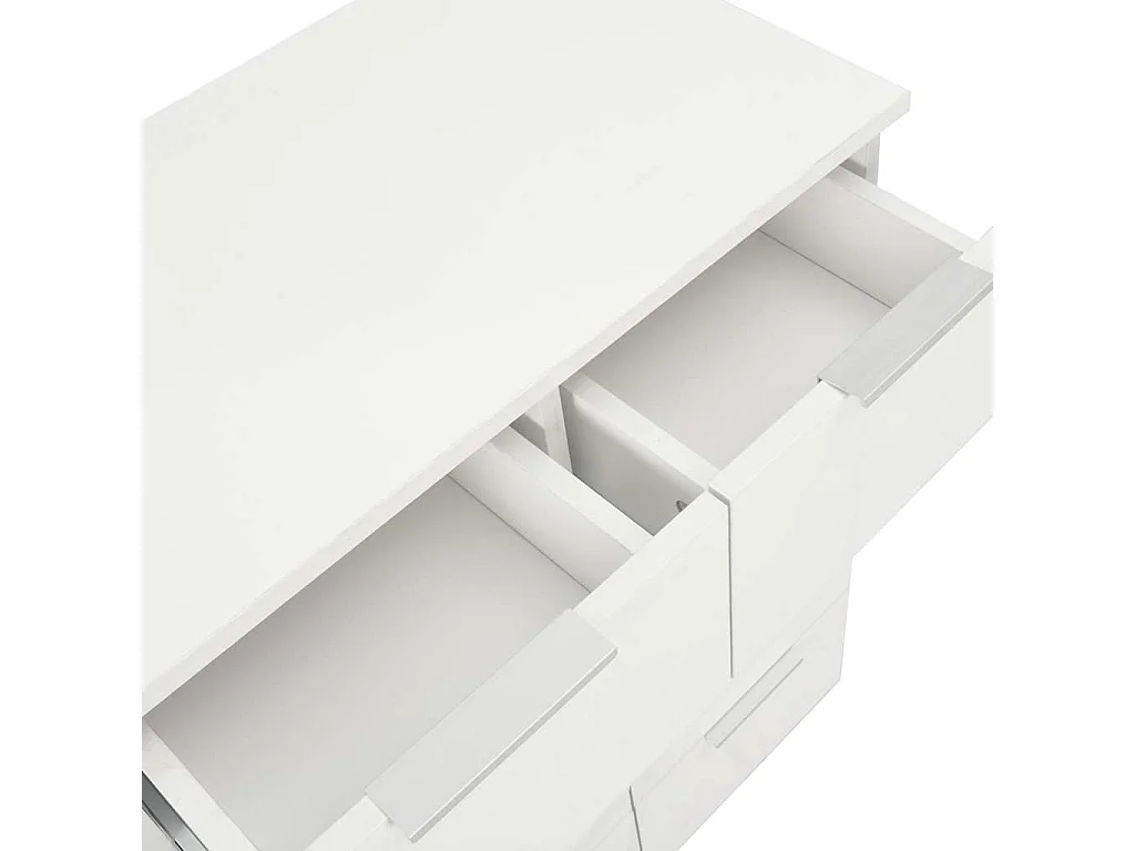 Buffet Blanc brillant 60x35x80 cm Bois d'ingénierie
