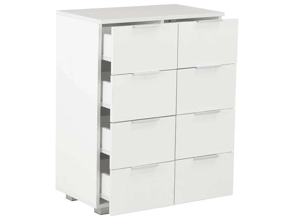 Buffet Blanc brillant 60x35x80 cm Bois d'ingénierie