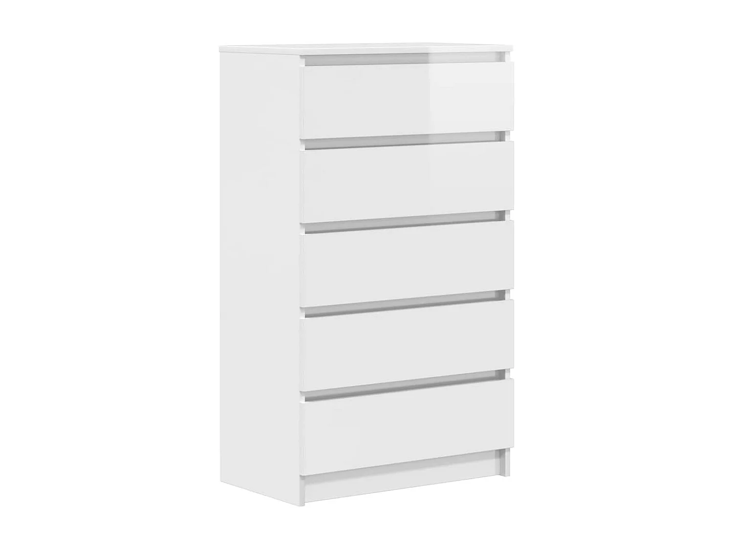 Commode Blanc brillant 60x36x103 cm Bois d'ingénierie