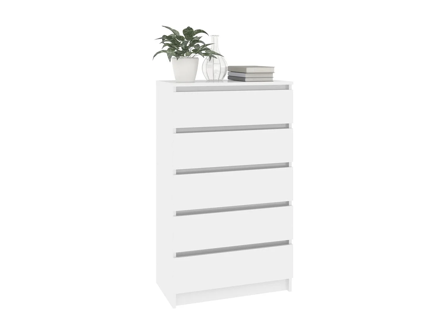 Commode Blanc brillant 60x36x103 cm Bois d'ingénierie