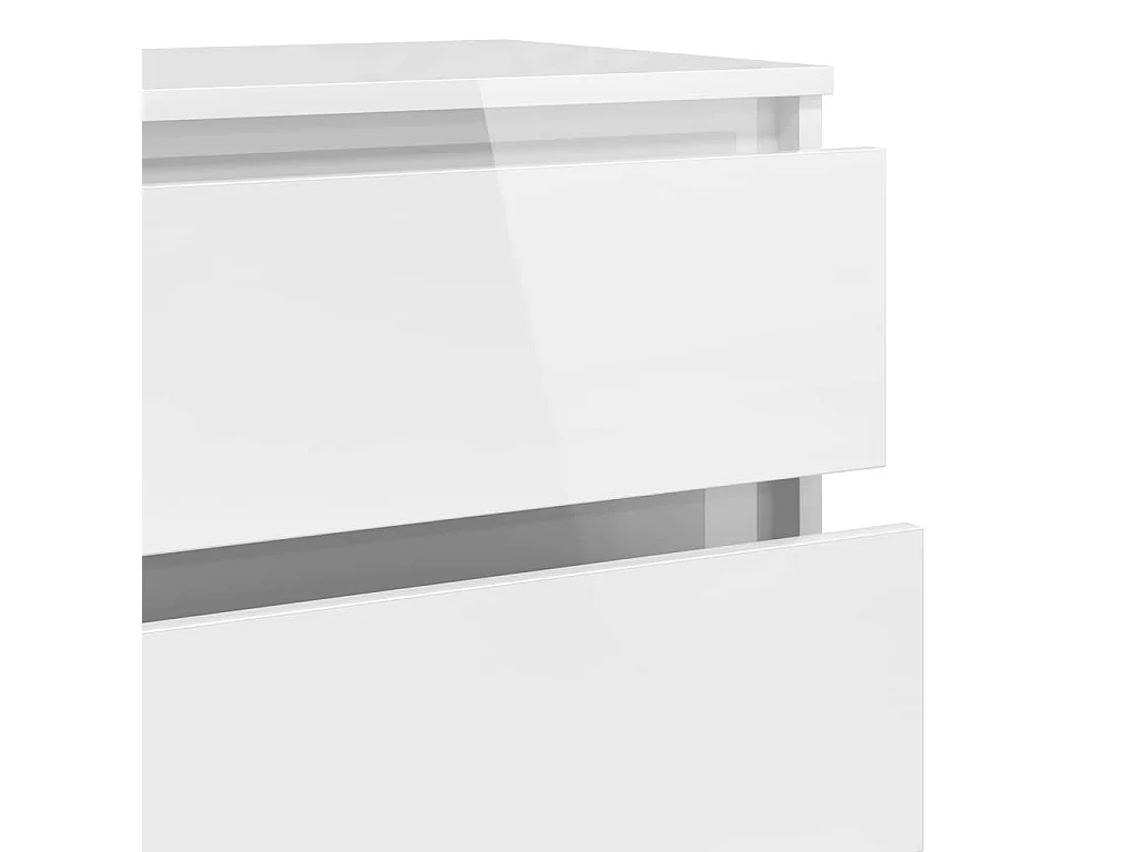 Commode Blanc brillant 60x36x103 cm Bois d'ingénierie