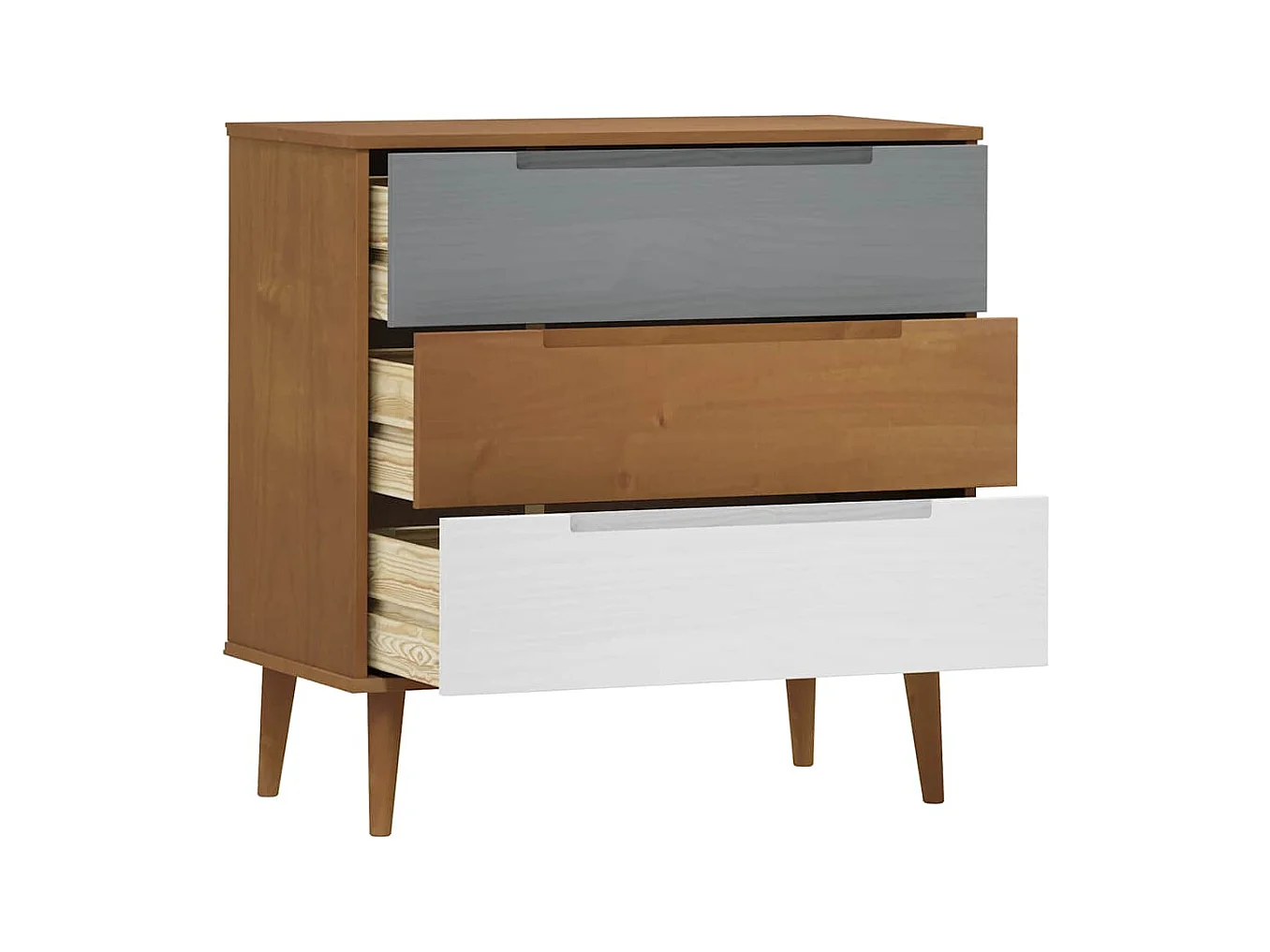 Commode MOLDE Marron 80x40x80 cm Bois de pin solide