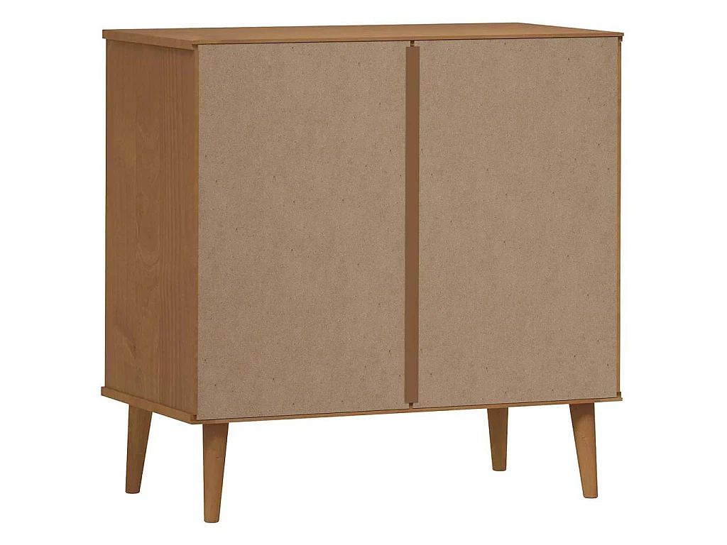 Cassettiera MOLDE Marrone 80x40x80 cm in Legno Massello di Pino