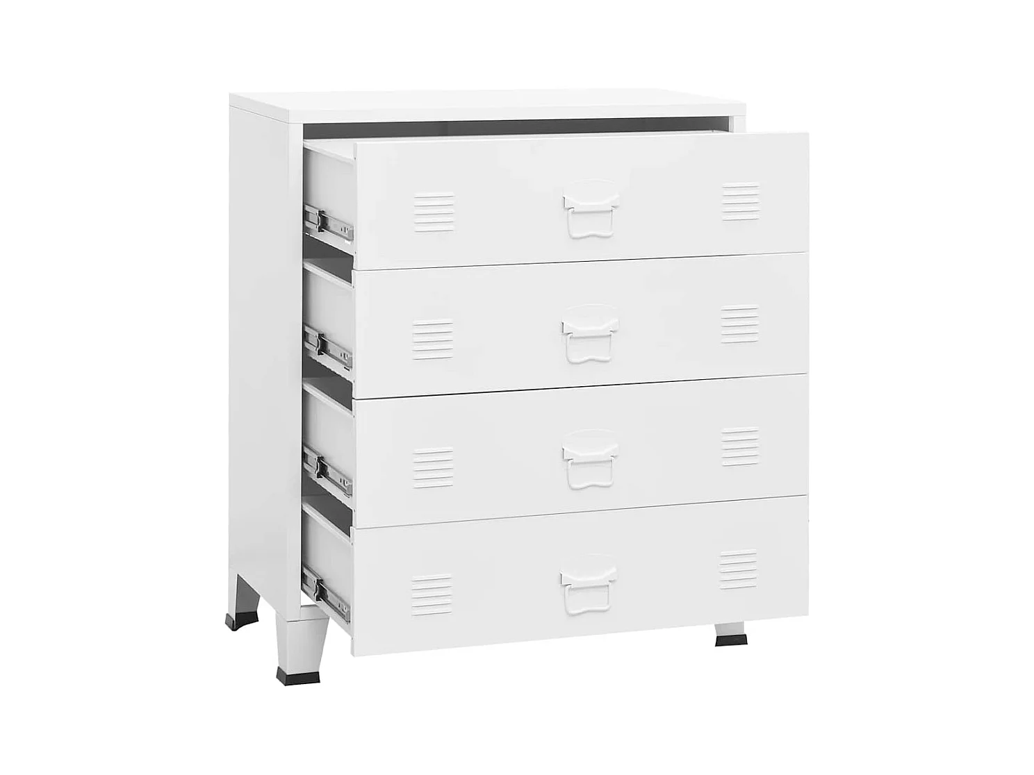 Industrial Kommode mit Schubladen Weiß 78x40x93 cm Metall