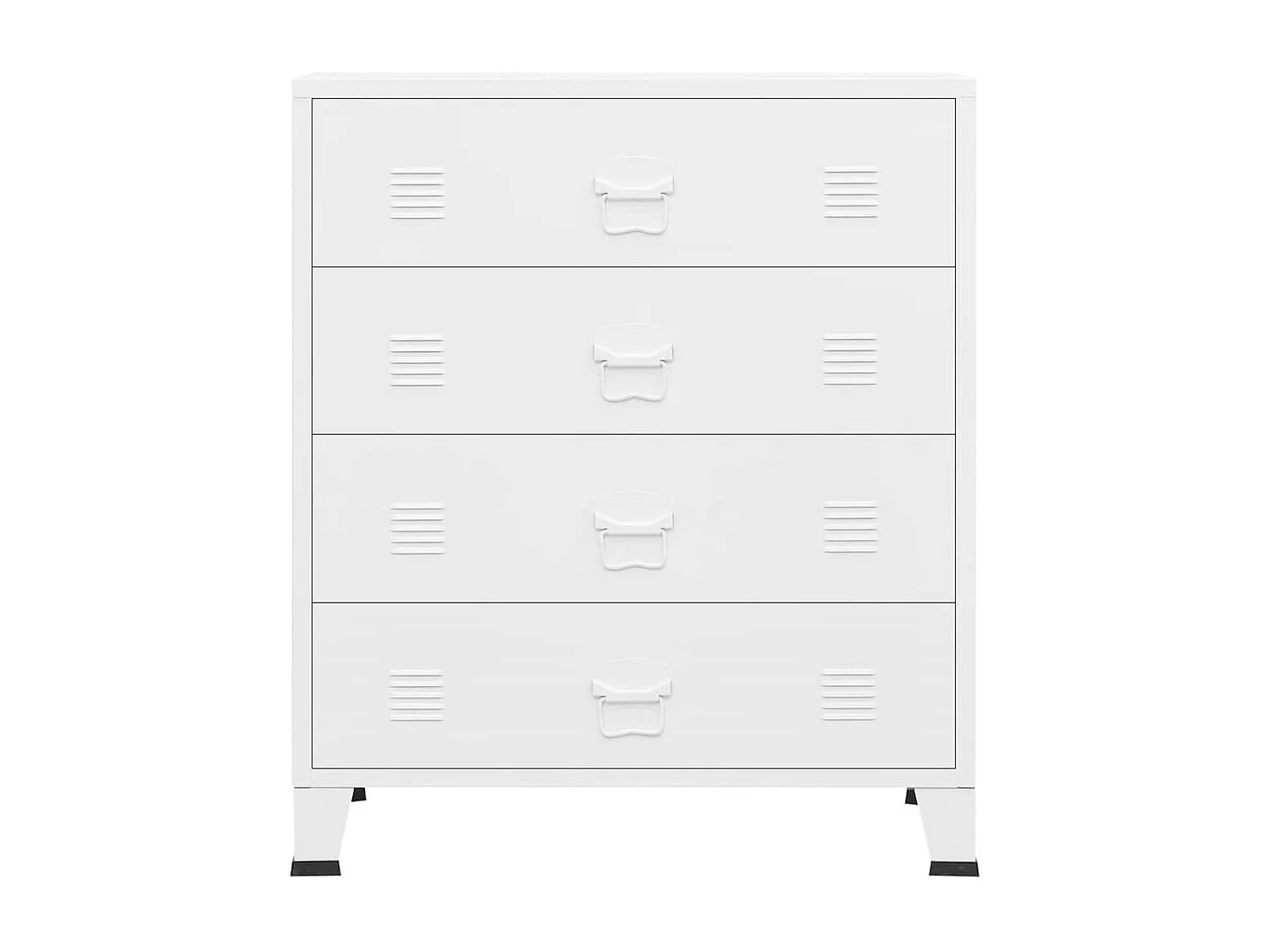 Armoire à tiroirs industrielle Blanc 78x40x93 cm Métal