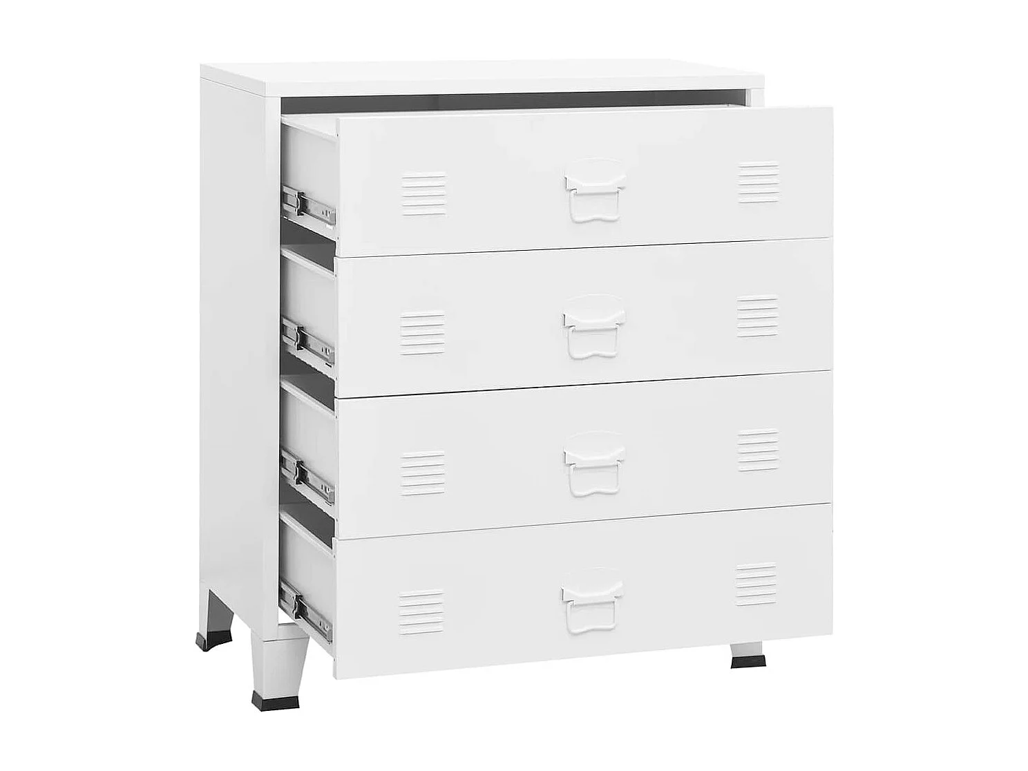 Industrial Kommode mit Schubladen Weiß 78x40x93 cm Metall