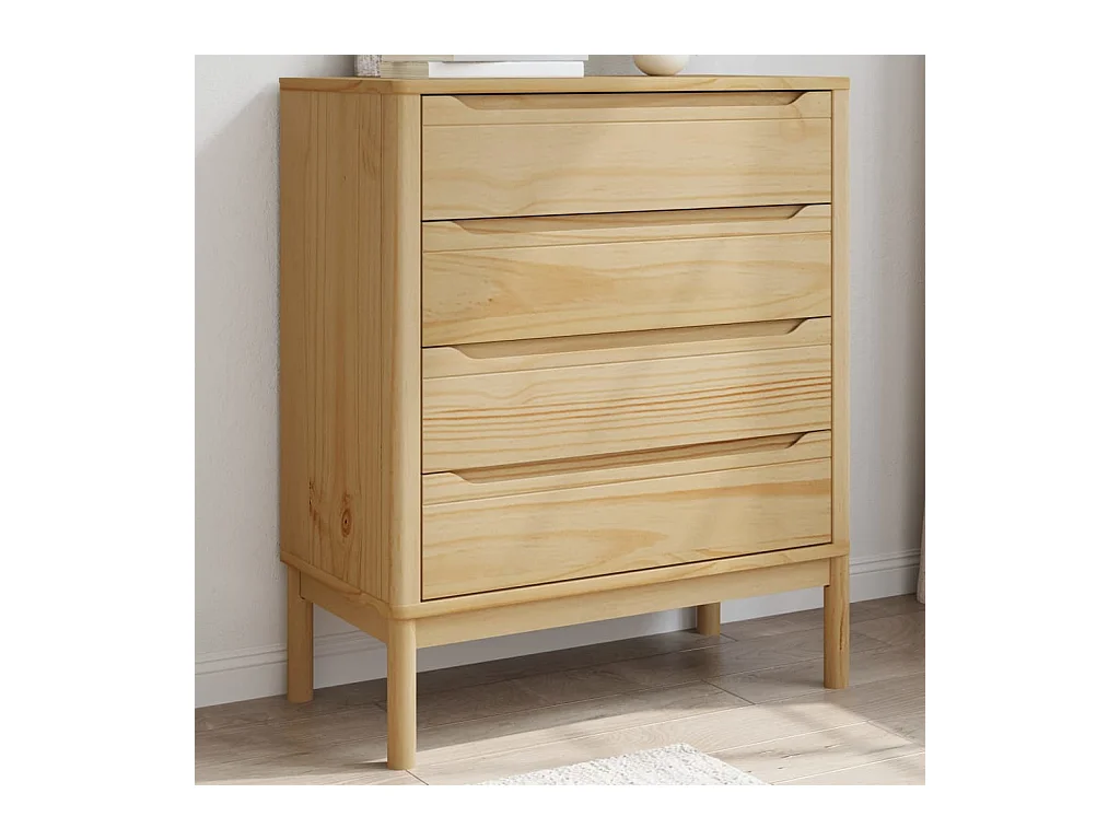 Commode FLORO cire marron bois de pin massif