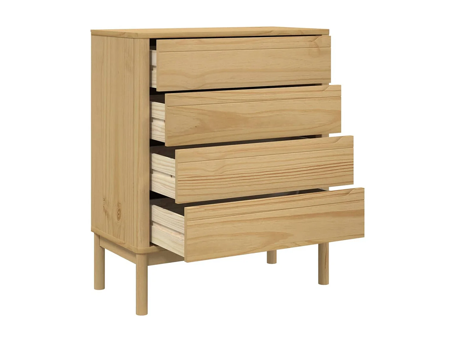 Commode FLORO cire marron bois de pin massif