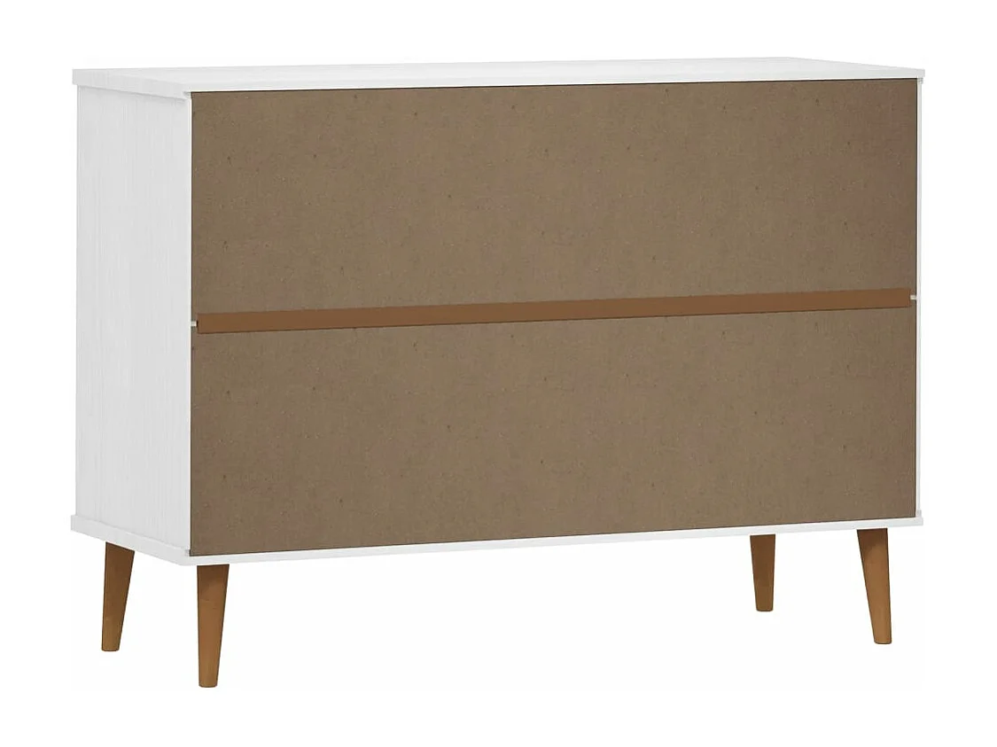 Schubladenschrank MOLDE Weiß 113x40x80 cm Massivholz Kiefer
