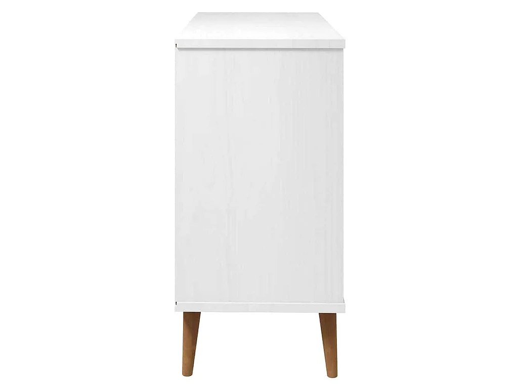 Commode MOLDE Blanc 113x40x80 cm Bois de pin massif