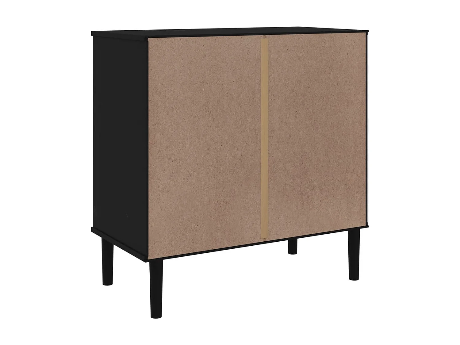 Ladekast SENJA rattan-look 80x40x80 cm massief grenenhout zwart