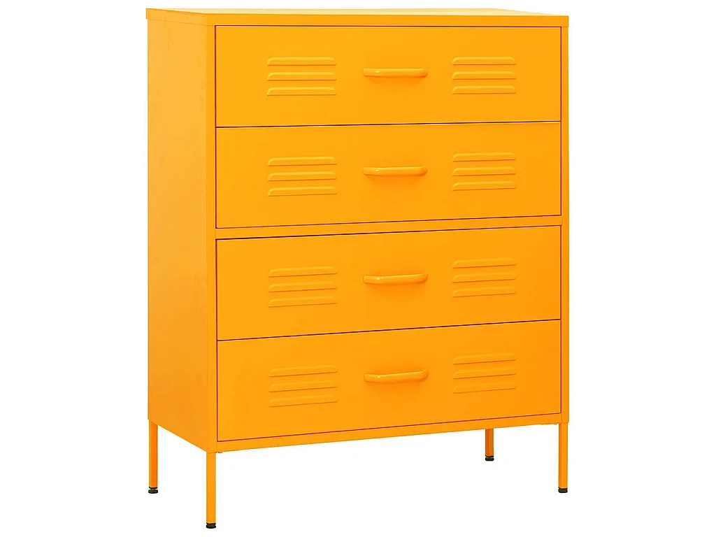 Kommode Senfgelb 80x35x101,5 cm Stahl