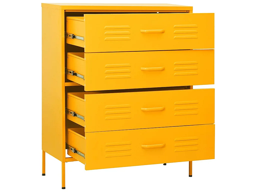 Commode Jaune moutarde 80x35x101,5 cm Acier