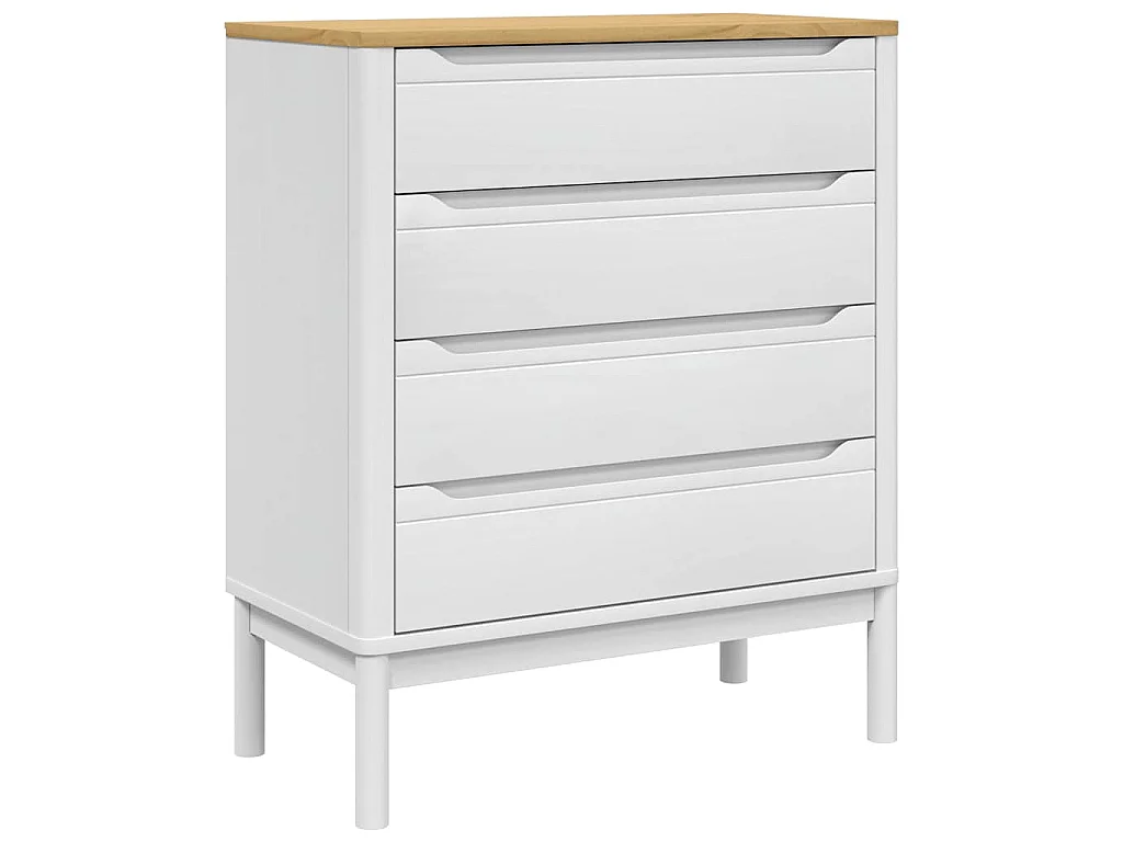 Cómoda cajonera FLORO madera maciza de pino blanco