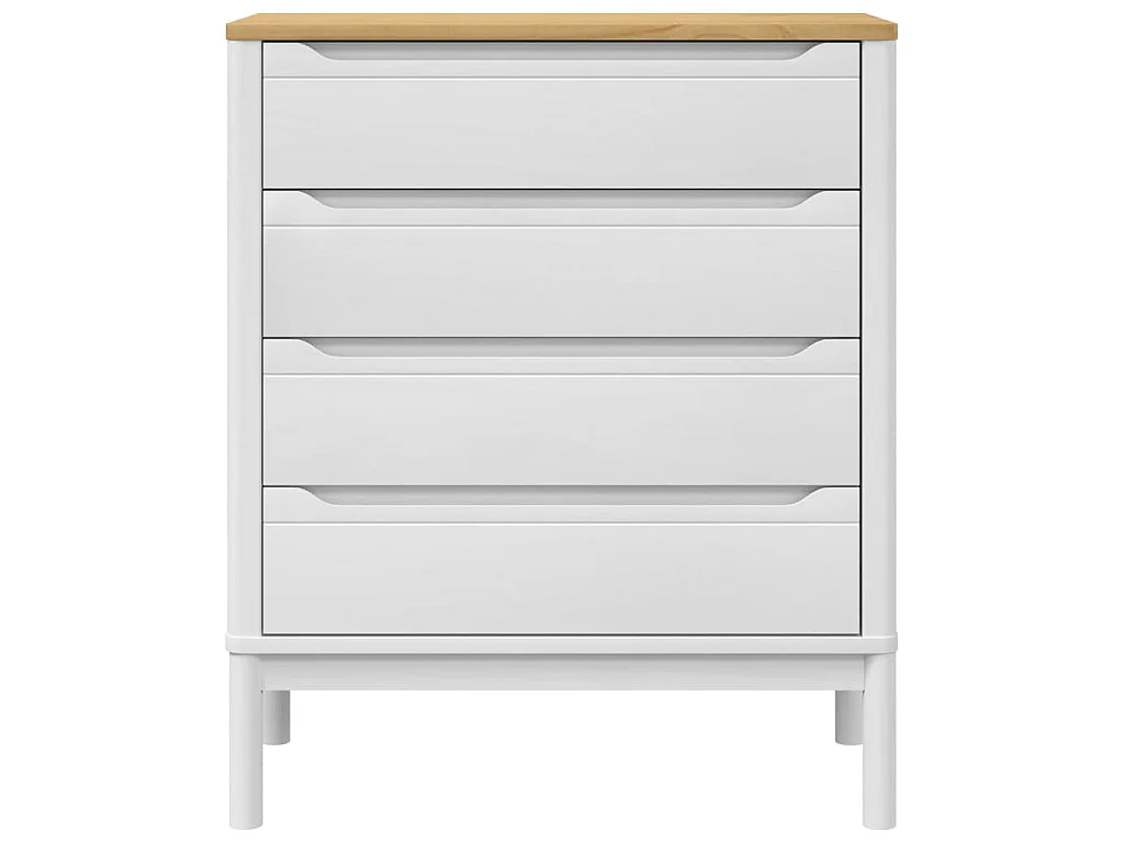 Cómoda cajonera FLORO madera maciza de pino blanco