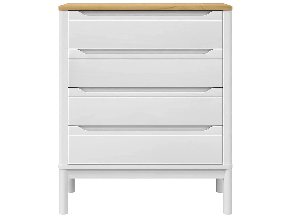 Commode FLORO blanc bois de pin massif