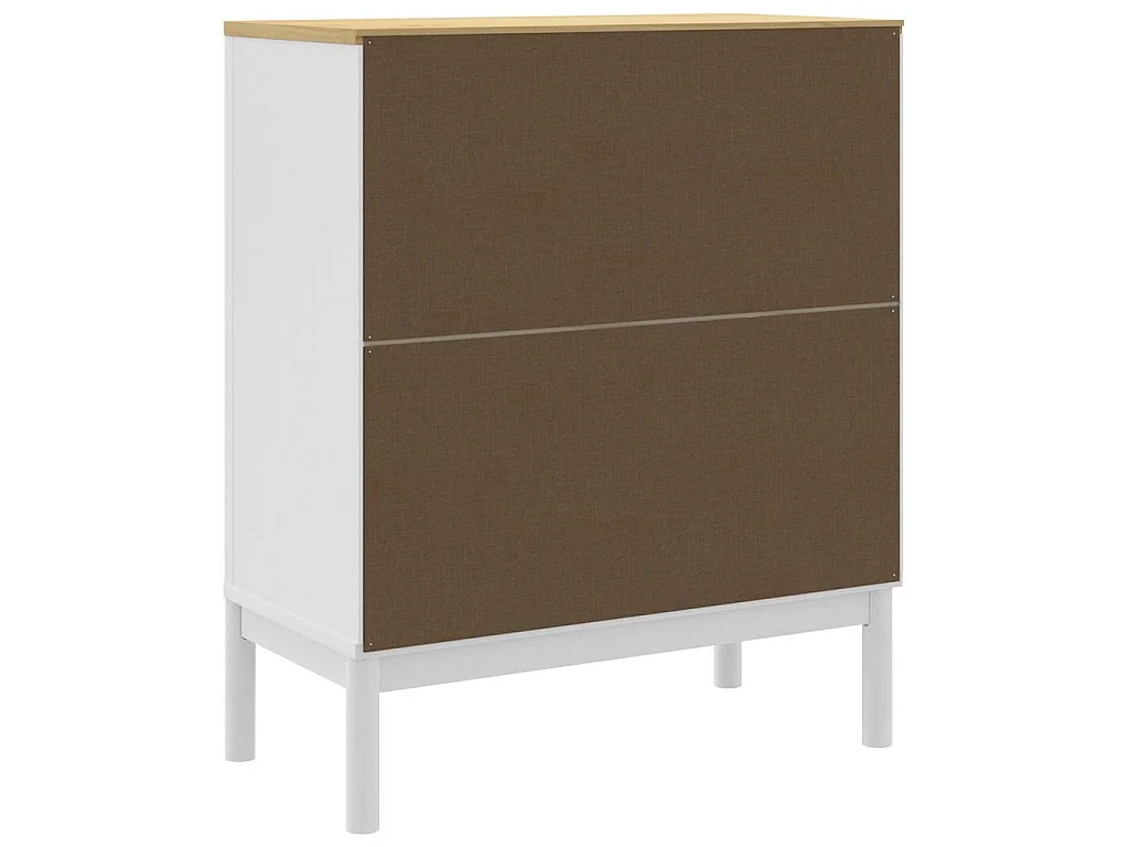 Commode FLORO blanc bois de pin massif