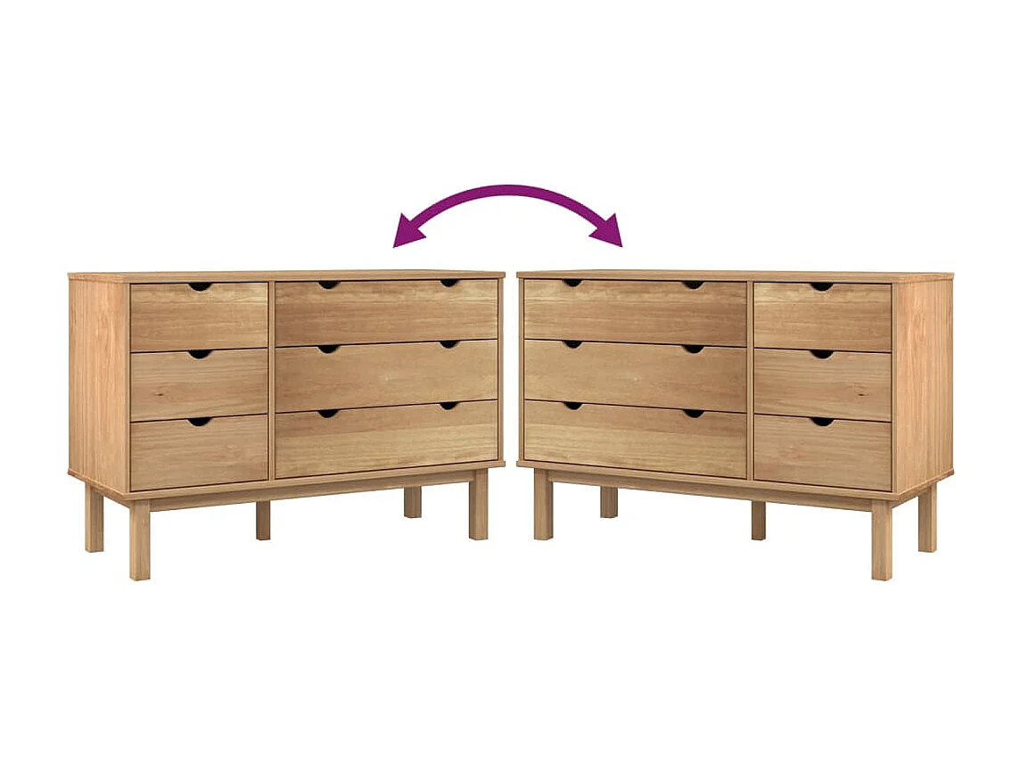 Armário de gavetas OTTA 111x43x73,5 cm pinho maciço