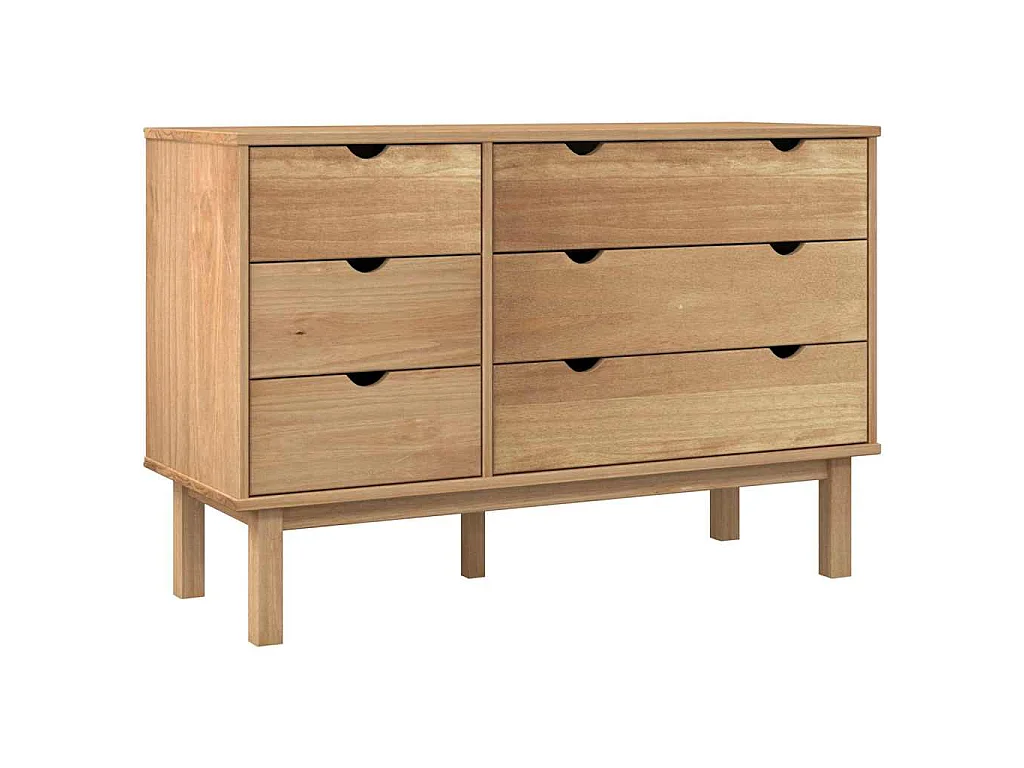 Cassettiera OTTA 111x43x73,5 cm cm in Legno Massello di Pino