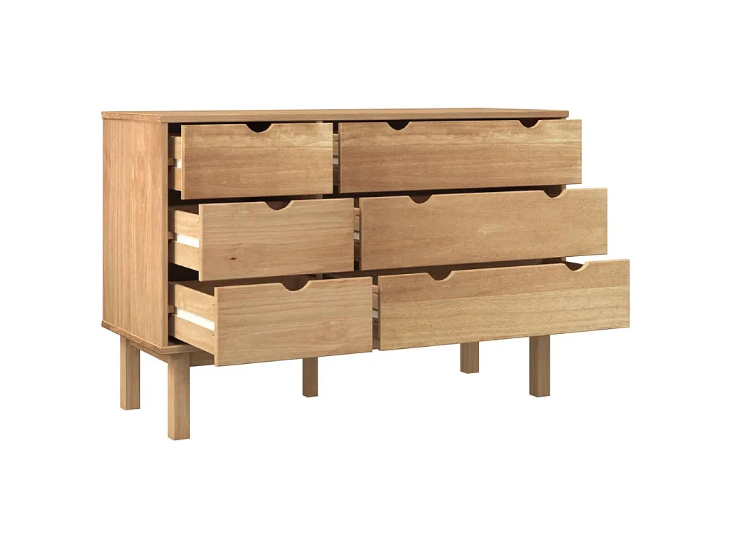 Cassettiera OTTA 111x43x73,5 cm cm in Legno Massello di Pino
