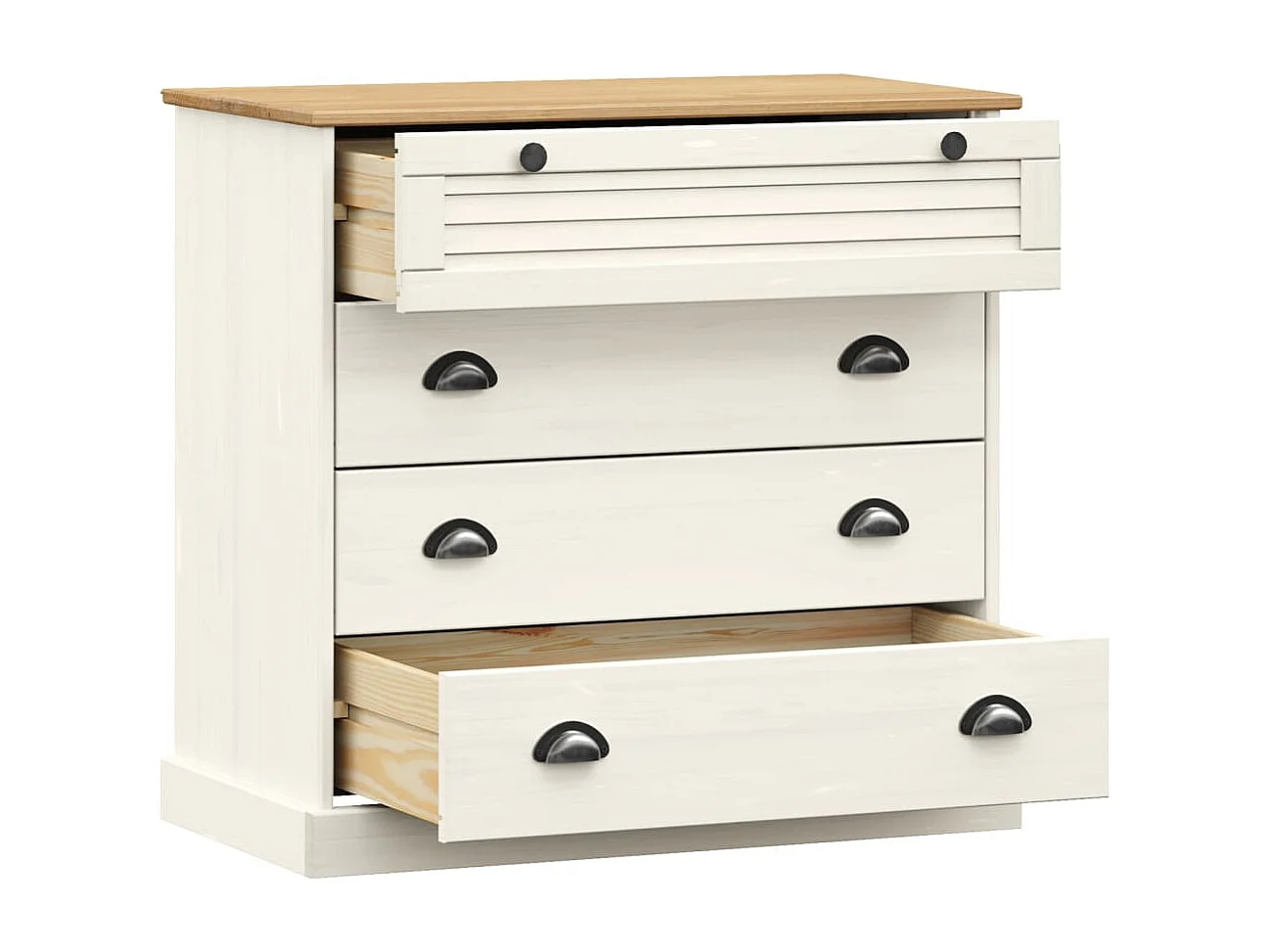 Armário com gavetas VIGO 80x40x76 cm pinho maciço branco