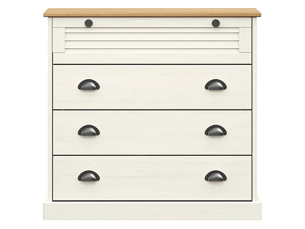 Ladekast VIGO 80x40x76 cm massief grenenhout wit