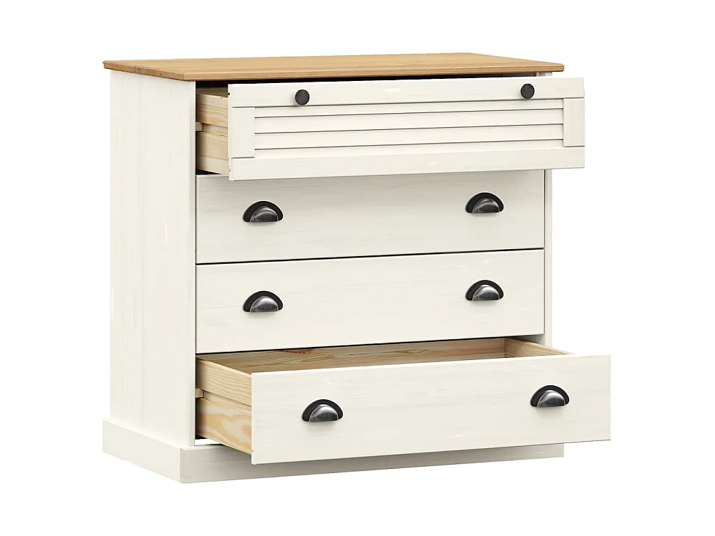 Ladekast VIGO 80x40x76 cm massief grenenhout wit