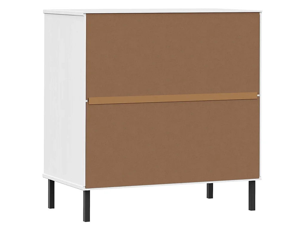 Sideboard OSLO mit 3 Schubladen Weiß 77x40x79,5 cm Massivholz