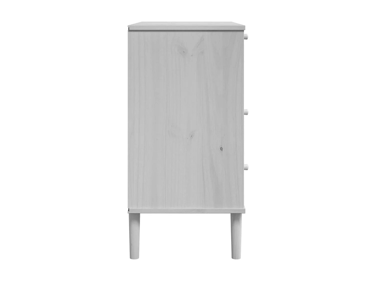 Commode SENJA aspect de rotin blanc bois de pin solide