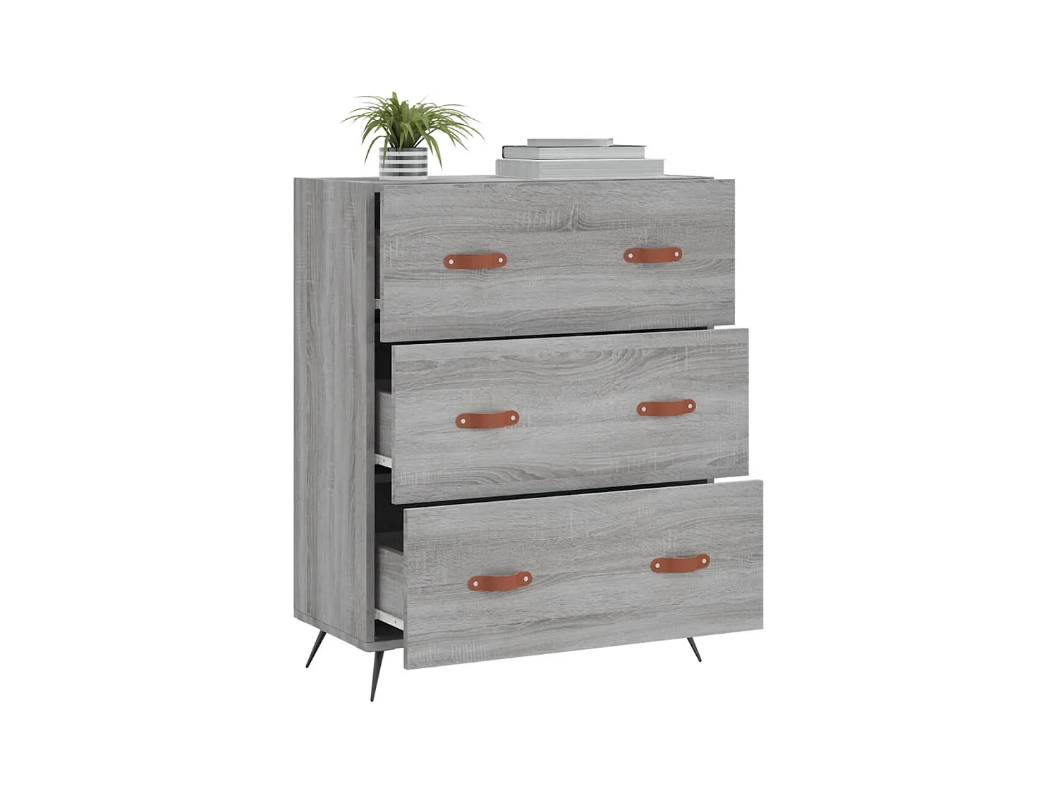 Commode sonoma gris 69,5 x 34 x 90 cm bois d'ingénierie