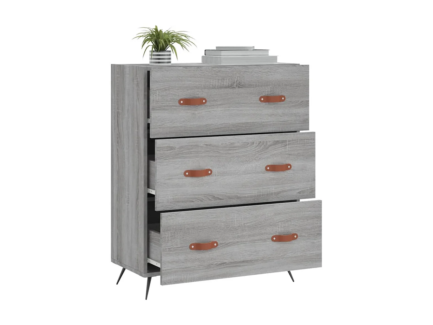 Commode sonoma gris 69,5 x 34 x 90 cm bois d'ingénierie